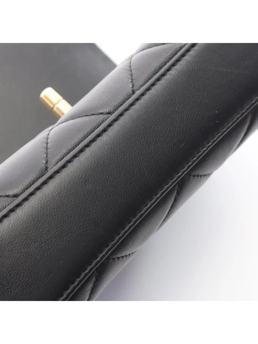 Chanel Shoulder Bag Quilted Mini Flap 2-Way Black Lambskin